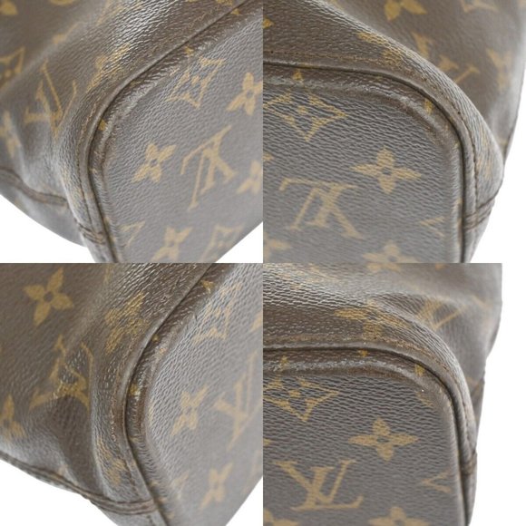 LOUIS VUITTON Logo Luco Shoulder Tote Bag Monogram Leather Brown - Picture 3 of 16